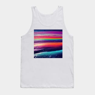 Liquid Colors Flowing Infinitely - Heavy Texture Swirling Thick Wet Paint - Abstract Inspirational Rainbow Drips Tank Top